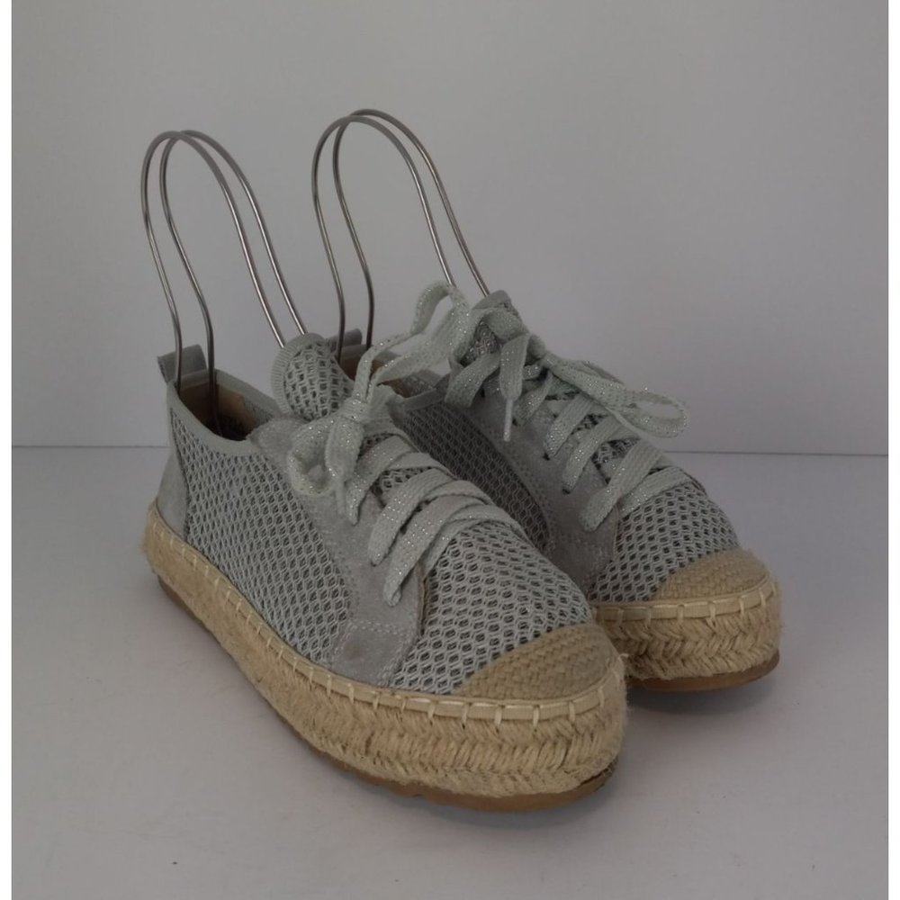 4/$20 Bella Marie Skyla Mesh Lace Up Espadrille Sneakers Silver Size 6